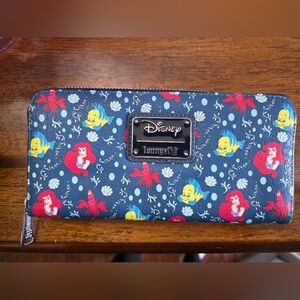Disney Loungefly The Little Mermaid Navy Red Yellow Wallet